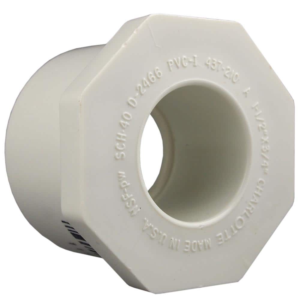 Charlotte Pipe 1-1/4 in. x 1/2 in. PVC Schedule 40 Reducer Bushing Fitting