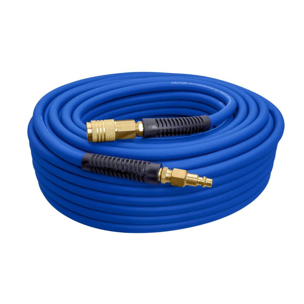 Estwing 3/8 in. x 50 ft. PVC/Rubber Hybrid Air Hose with 1/4 in. Brass Fittings (2)