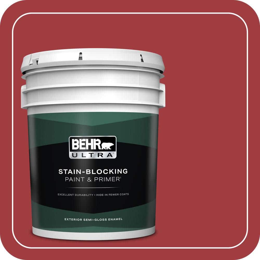 BEHR ULTRA 5 gal. #S-G-150 Ruby Ring Semi-Gloss Enamel Exterior Paint & Primer
