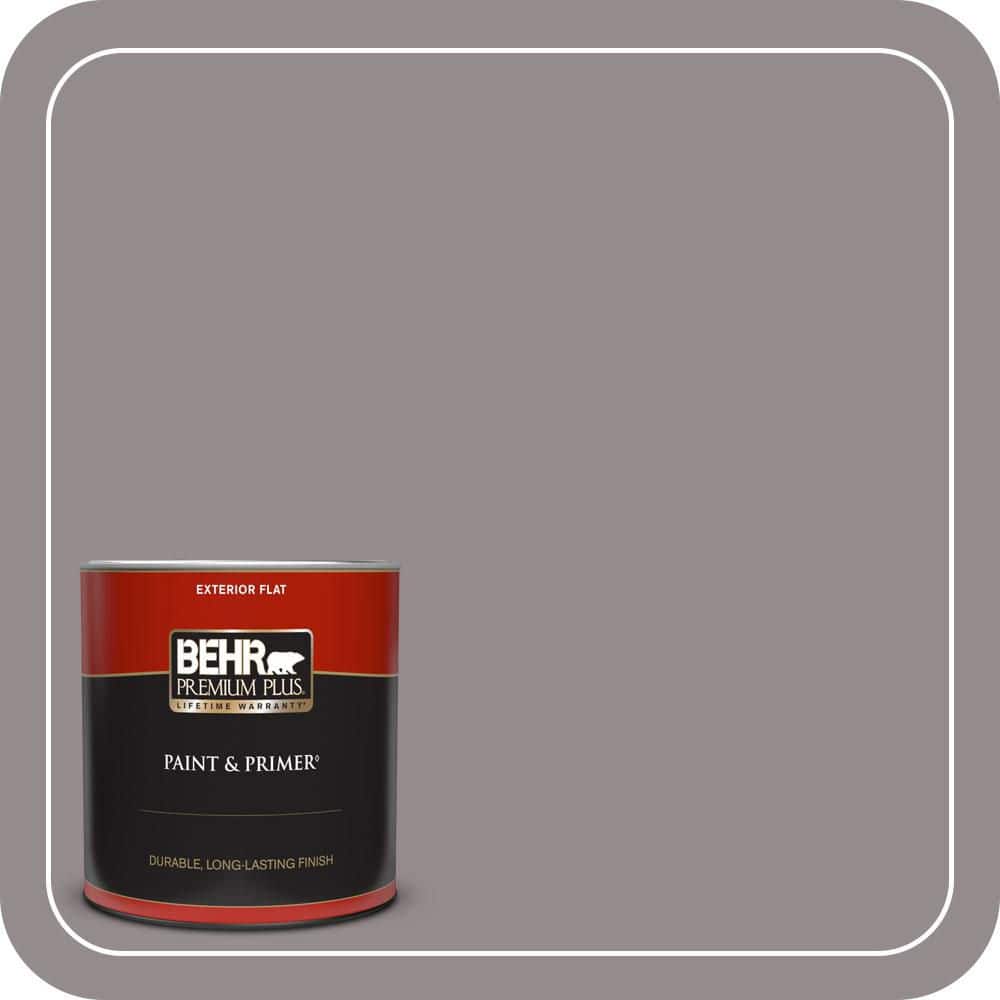 BEHR PREMIUM PLUS 1 qt. #T18-03 Graylac Flat Exterior Paint & Primer