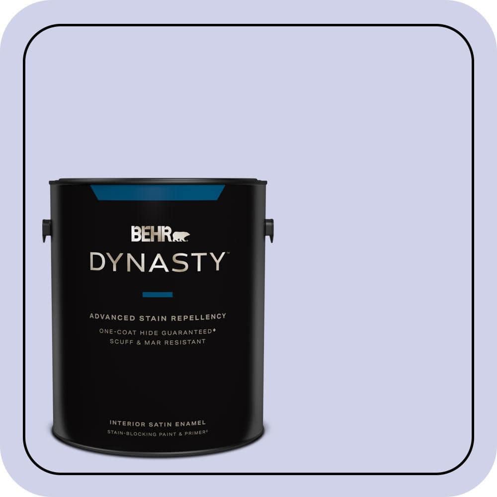 BEHR DYNASTY 1 gal. #P550-2 Artistic Violet Satin Enamel Interior Stain-Blocking Paint and Primer
