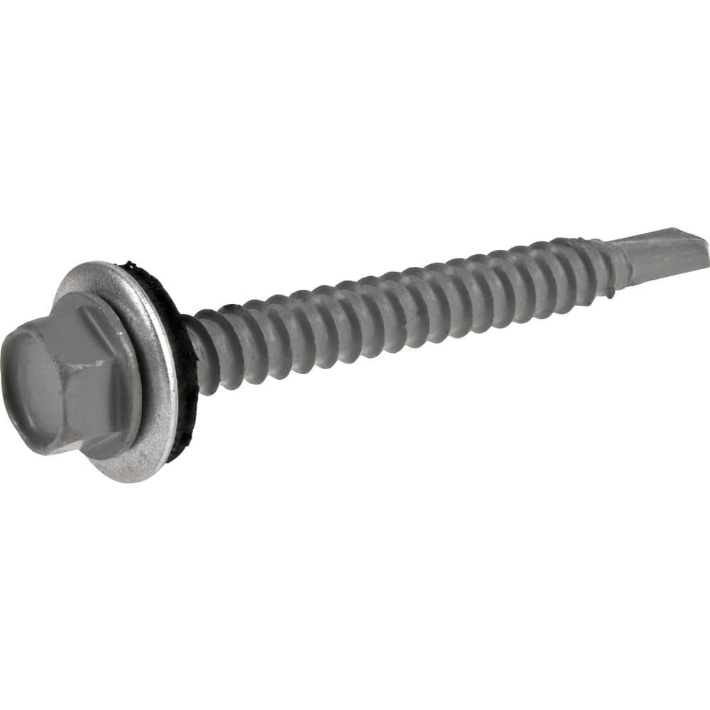 Everbilt #12 x 2 in. Flange Hex Head Drive Self-Drilling Screw with Neoprene Washer 1 lb.-Box (53-Piece) (2)