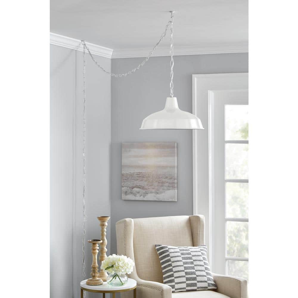 Commercial Electric 18 ft. White Swag Light Kit (3)
