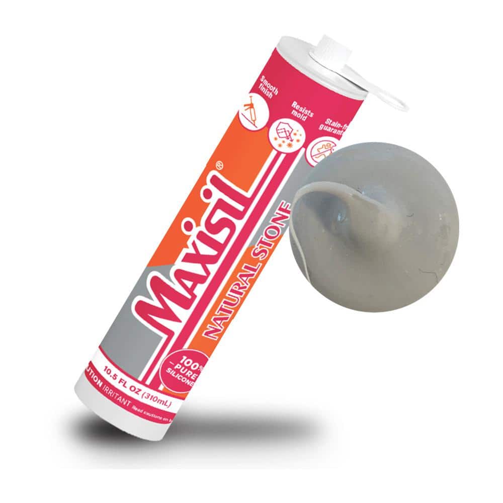 Glass Warehouse Maxisil 10.5 oz. Gray (Manhattan) Standard Tube Natural Stone Silicone Sealant Tube (Each) (1)