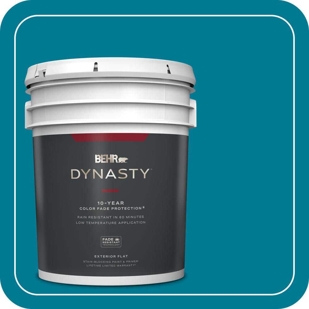 BEHR DYNASTY 5 gal. #520B-7 Havasu Flat Exterior Stain-Blocking Paint & Primer