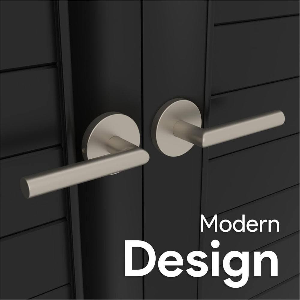 Mega Handles Ronn Dummy Door Handles - 4 Pack, Satin Nickel (2)