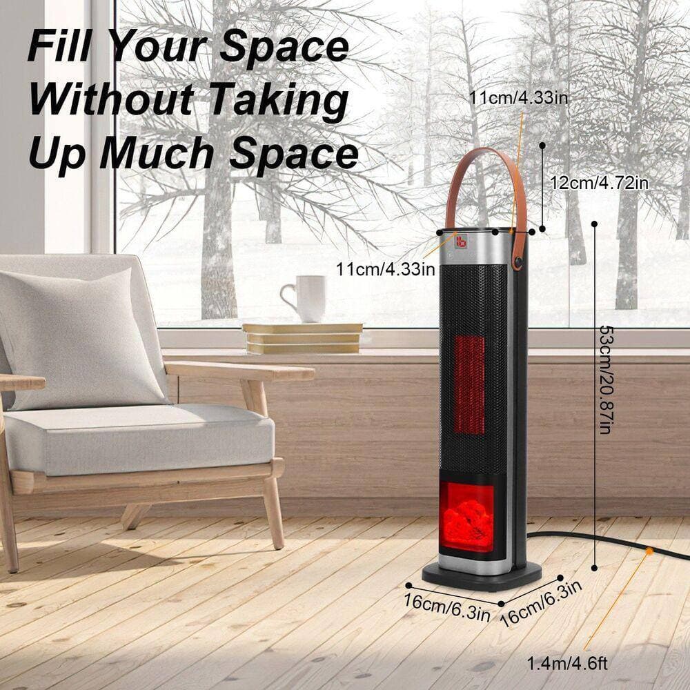 cenadinz 1500W 20 in. Black Radiant Indoor Electric Oscillating Ceramic Tower Space Heater with Remote Control & Timer (3)
