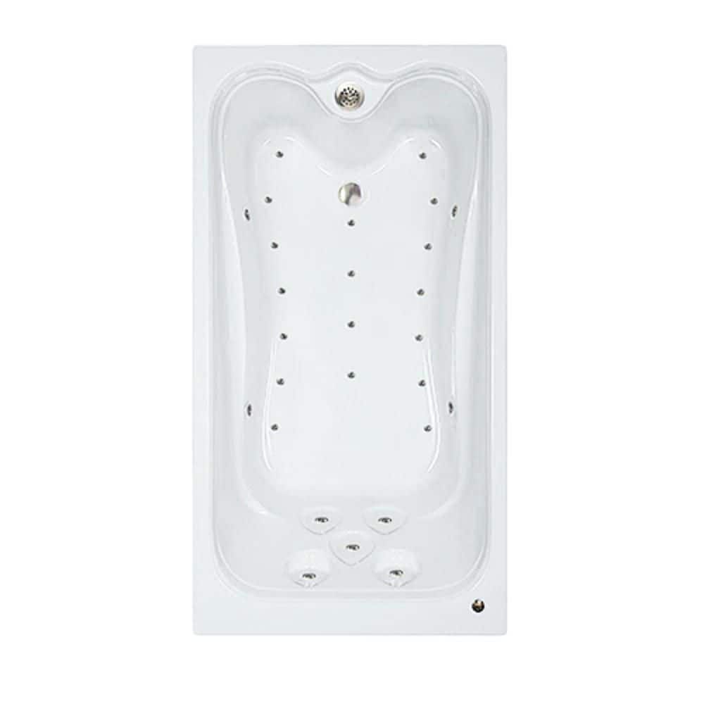Comfortflo Premier 72 in. x 36 in. Acrylic Rectangular Drop-in Air Bathtub with Reversible Drain in White (1)