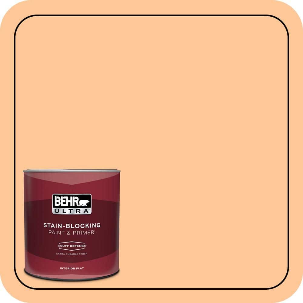 BEHR ULTRA 1 qt. #P230-4 Citrus Punch Extra Durable Flat Interior Paint & Primer