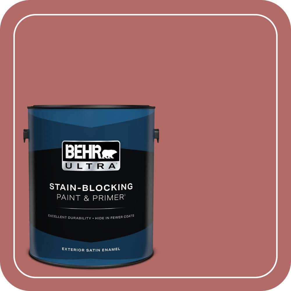 BEHR ULTRA 1 gal. #PMD-12 Desert Rose Satin Enamel Exterior Paint & Primer