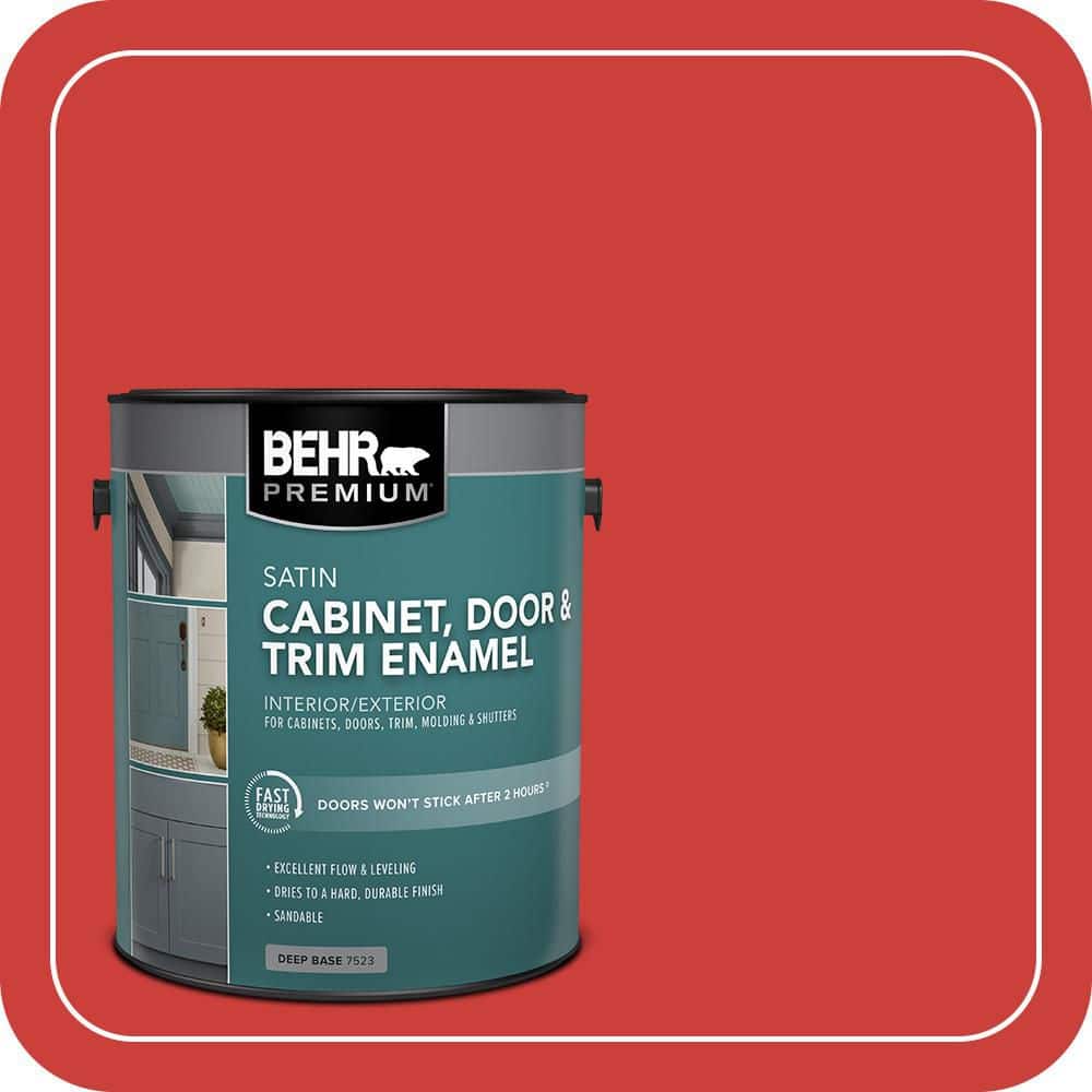 BEHR PREMIUM 1 gal. #S-G-180 Grenadine Satin Enamel Interior/Exterior Cabinet, Door & Trim Paint
