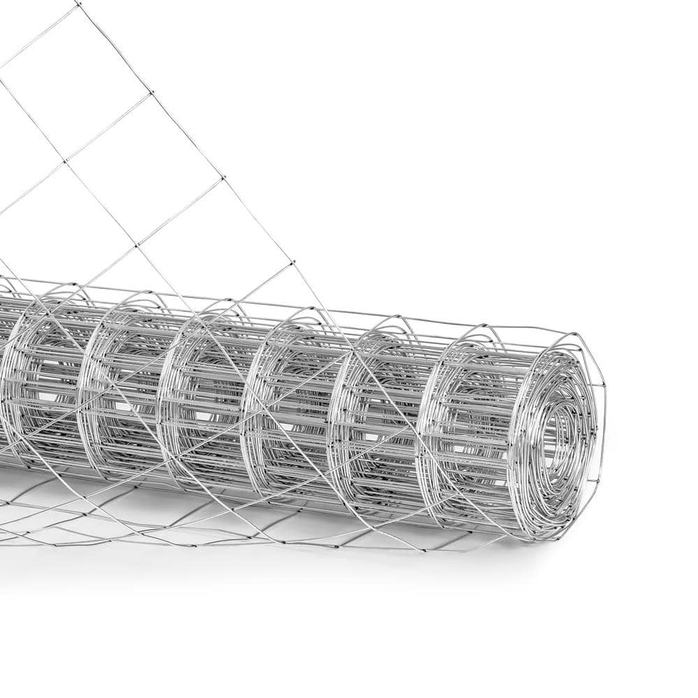 Fencer Wire 5 ft. x 50 ft. 12.5-Gauge Welded Wire Fence with 4 in. x 4 in. Mesh, Galvanized Welded Fence Wire Roll (1)