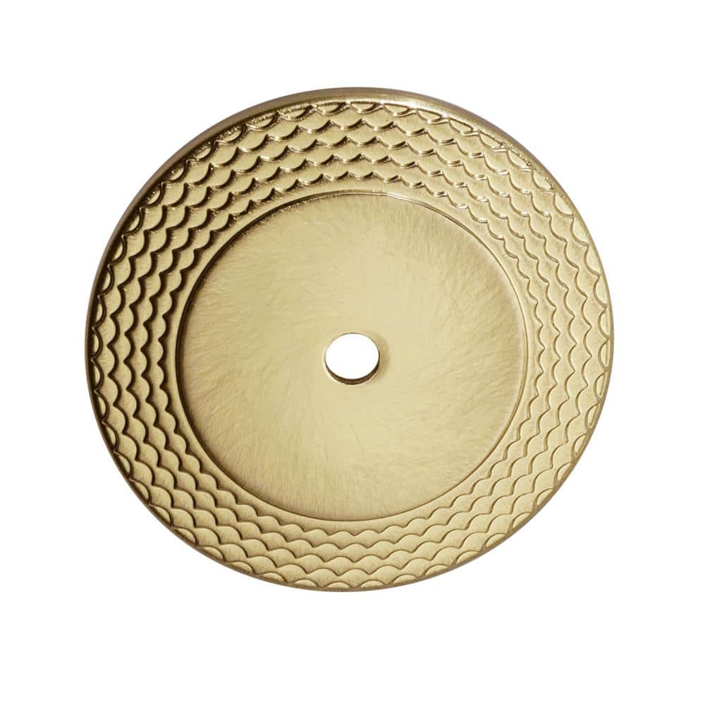 Sumner Street Home Hardware Paris 1-3/4 in. (45 mm) Traditional Satin Brass Mermaid Scale Cabinet Backplate (2)