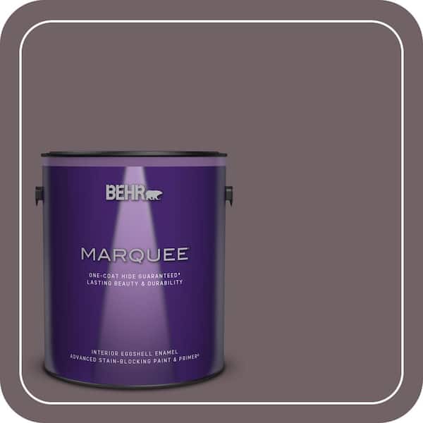 BEHR MARQUEE 1 gal. #N110-6 Dignified Purple One-Coat Hide Eggshell Enamel Interior Paint & Primer (2)