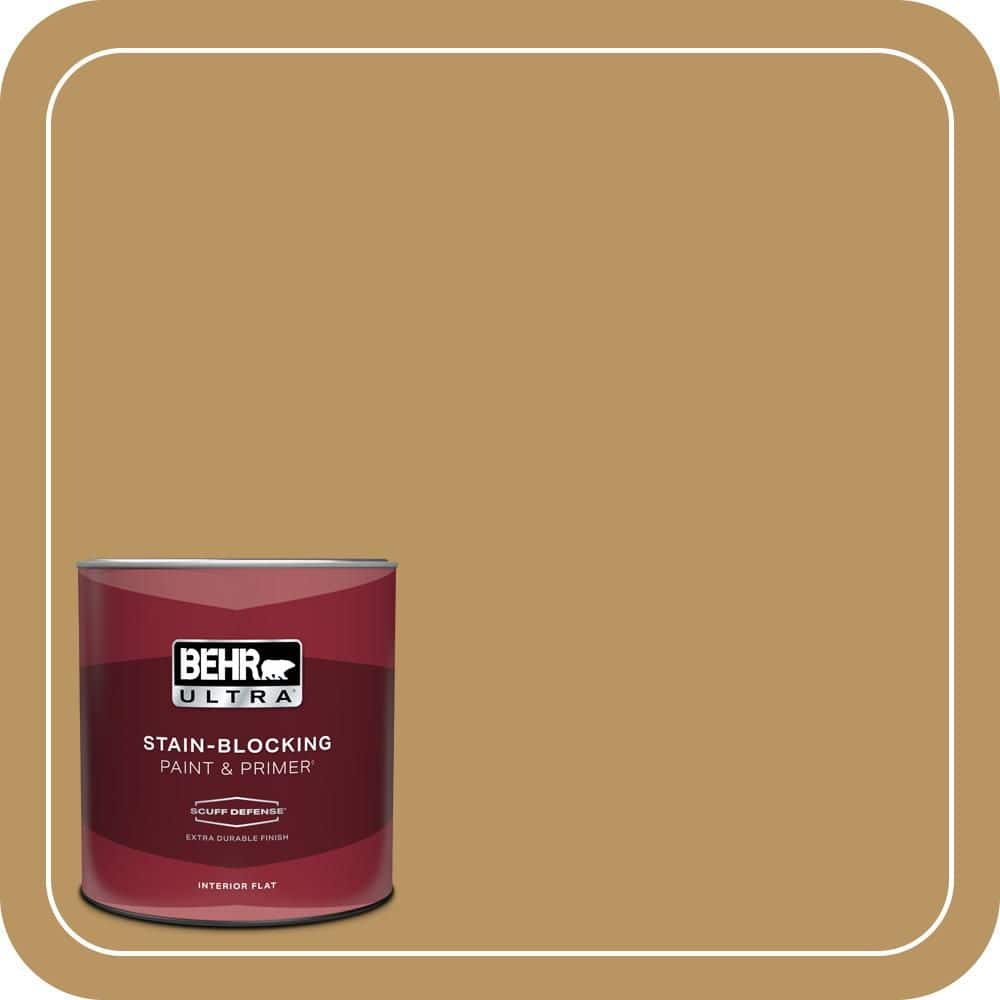 BEHR ULTRA 1 qt. #S300-5 Spiced Mustard Extra Durable Flat Interior Paint & Primer
