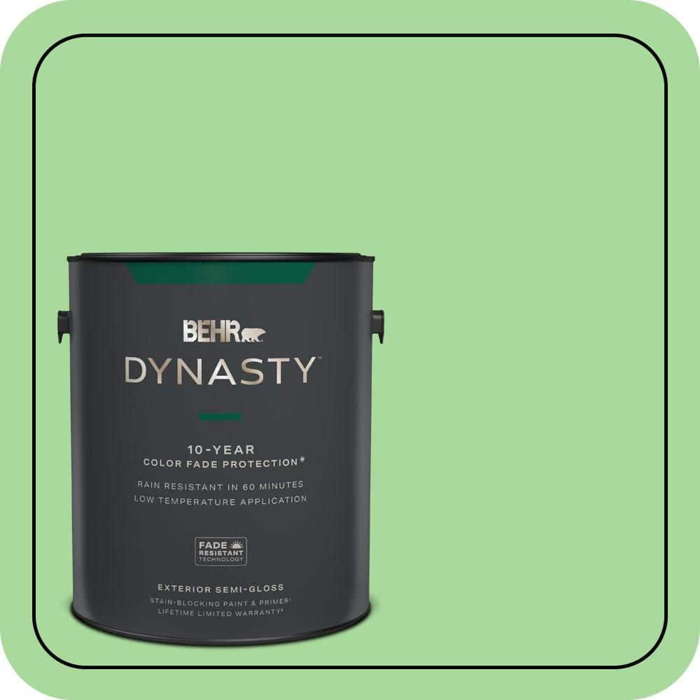 BEHR DYNASTY 1 gal. #440B-4 Cool Aloe Semi-Gloss Enamel Exterior Stain-Blocking Paint & Primer