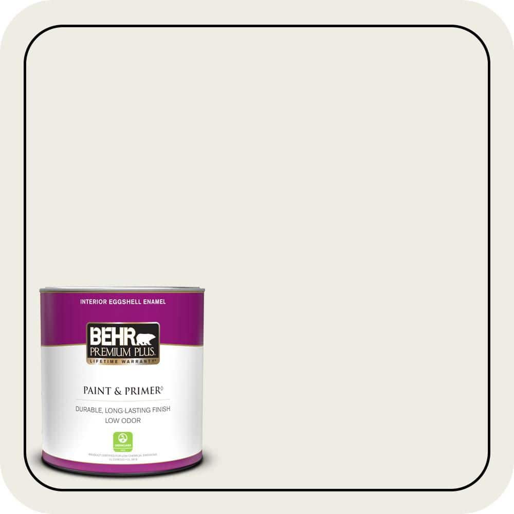 BEHR PREMIUM PLUS 1 qt. Designer Collection #DC-013 Harmonious White Eggshell Enamel Low Odor Interior Paint & Primer