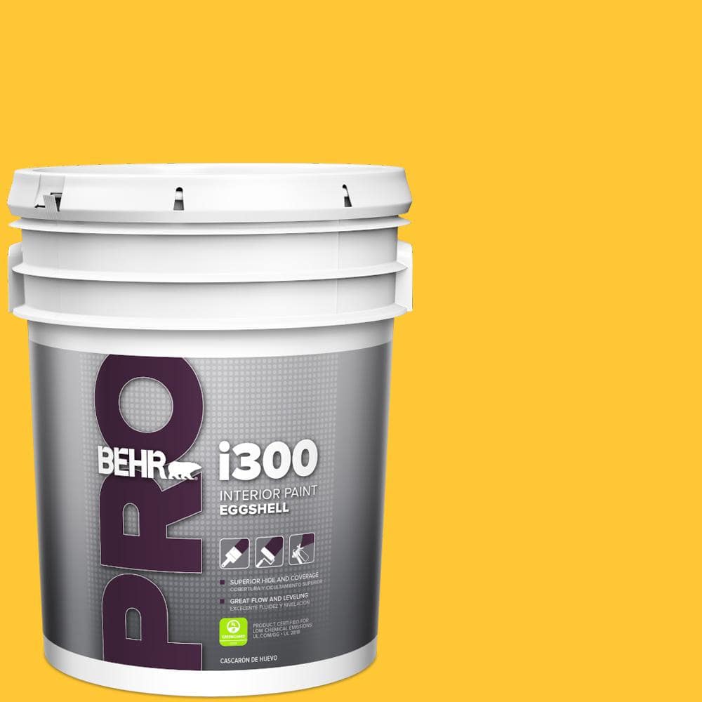 BEHR PRO 5 gal. #330B-7 Sunflower Eggshell Interior Paint