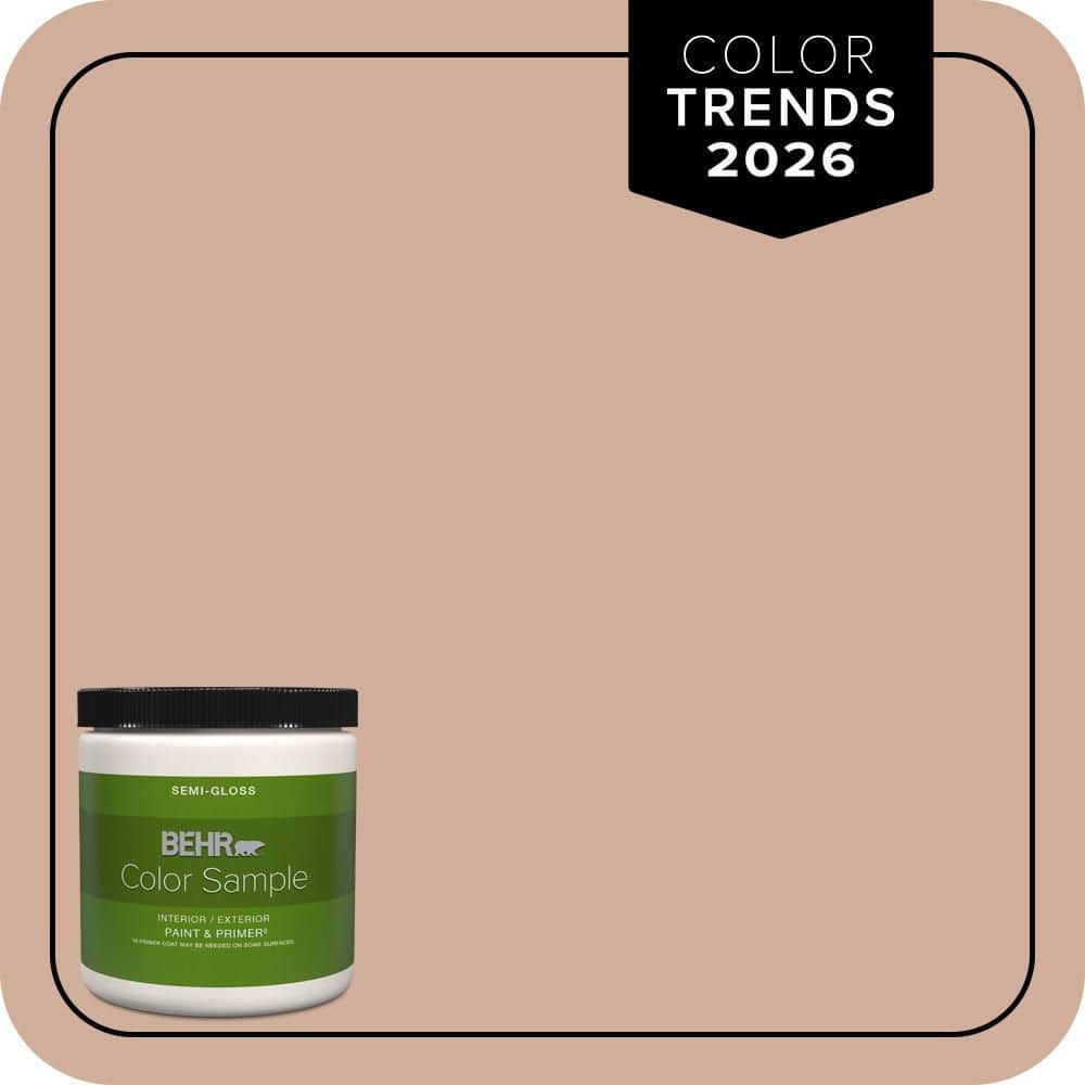 BEHR PREMIUM PLUS 8 oz. #S200-3 Iced Copper Semi-Gloss Interior/Exterior Paint & Primer Color Sample