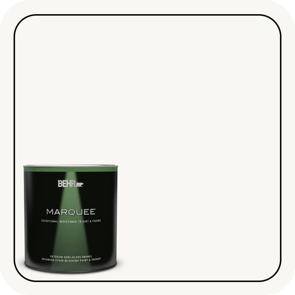 BEHR MARQUEE 1 qt. Ultra Pure White Semi-Gloss Enamel Exterior Paint & Primer