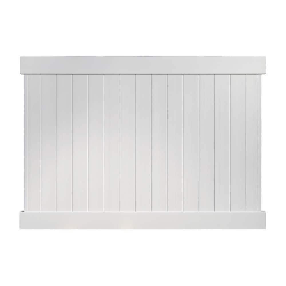 Veranda Linden 6 ft. x 8 ft. Privacy Framed Flat Vinyl Fence Panel Rails (2-Piece) (2)