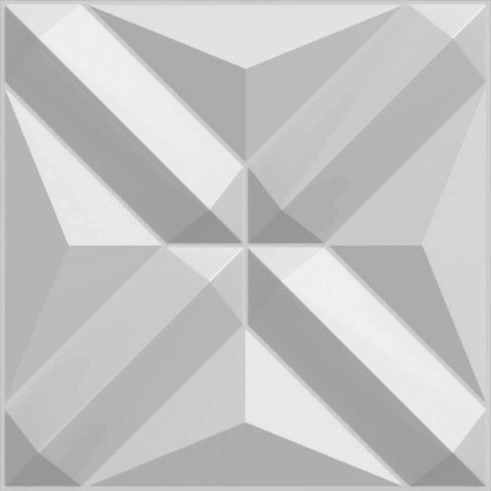 Dundee Deco Falkirk Fifer 20 in. x 20 in. Paintable Off White Geometric Diamonds Fiber Decorative Wall Paneling (10-Pack) (1)