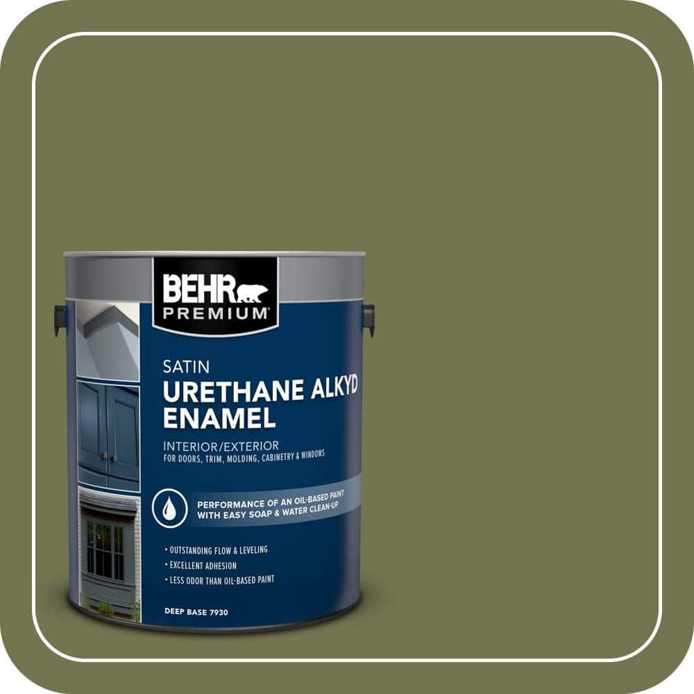 BEHR PREMIUM 1 gal. #S360-6 Secret Meadow Urethane Alkyd Satin Enamel Interior/Exterior Paint (1)