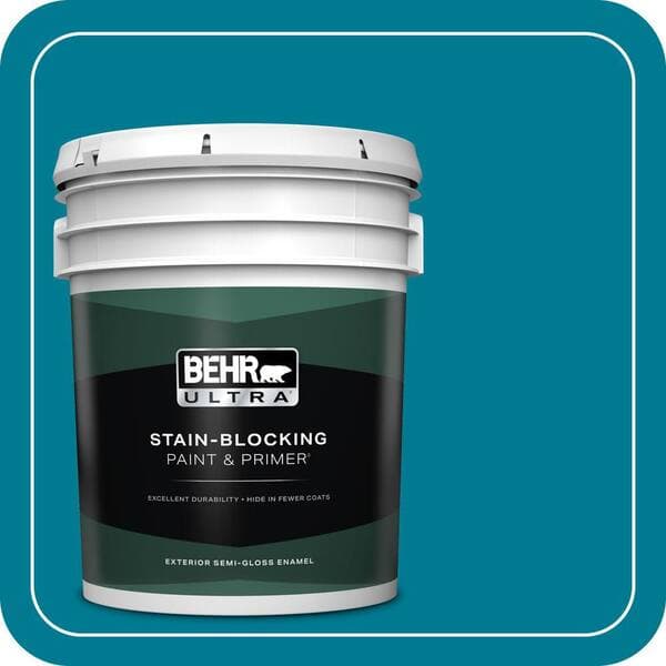 BEHR ULTRA 5 gal. #520B-7 Havasu Semi-Gloss Enamel Exterior Paint & Primer (2)