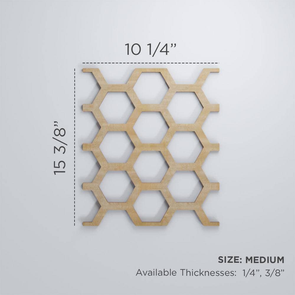 Ekena Millwork 15 1/4 in. x 15 3/8 in. x 1/4 in. Birch Medium Westmore Decorative Fretwork Wood Wall Panels (10-Pack) (3)