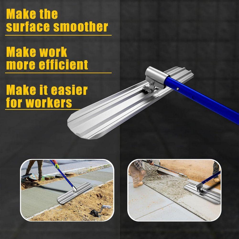 KIWDZFU 48 x 8 in. Magnesium Aluminum Alloy Concrete Float with 4-Combinable Handles and Carrying Toolbox (3)