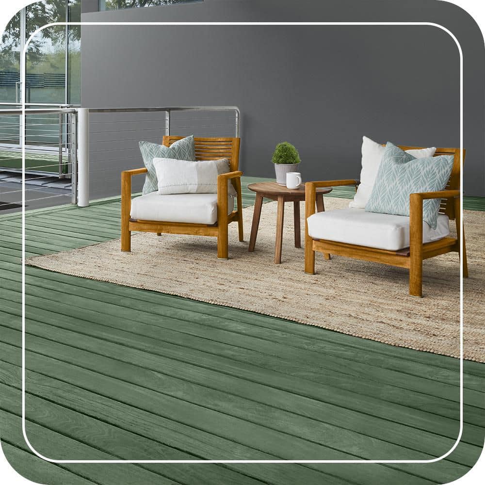 BEHR PREMIUM 1 gal. #ST-126 Woodland Green Semi-Transparent Waterproofing Exterior Wood Stain and Sealer (4)