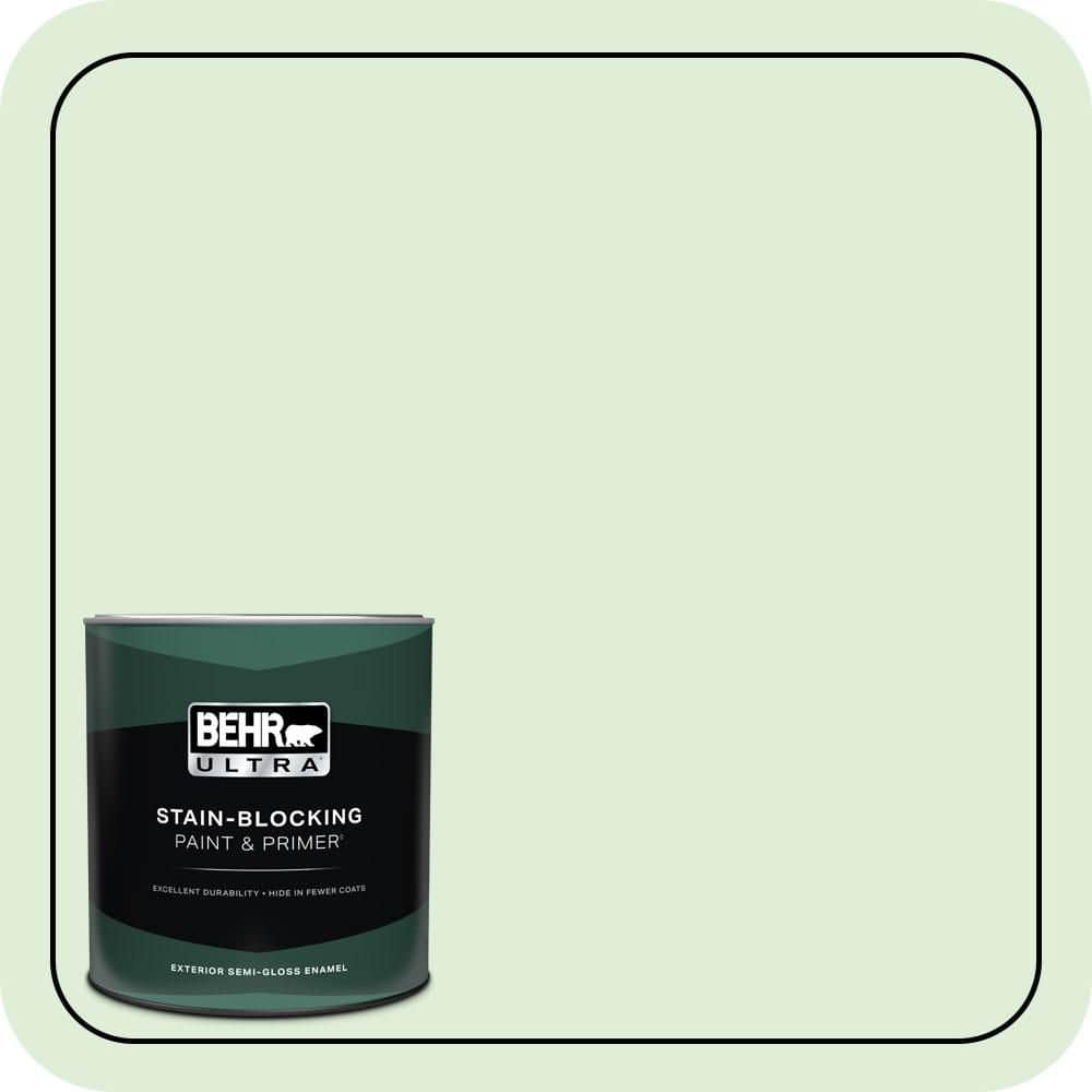 BEHR ULTRA 1 qt. #440C-2 Cucumber Crush Semi-Gloss Enamel Exterior Paint & Primer