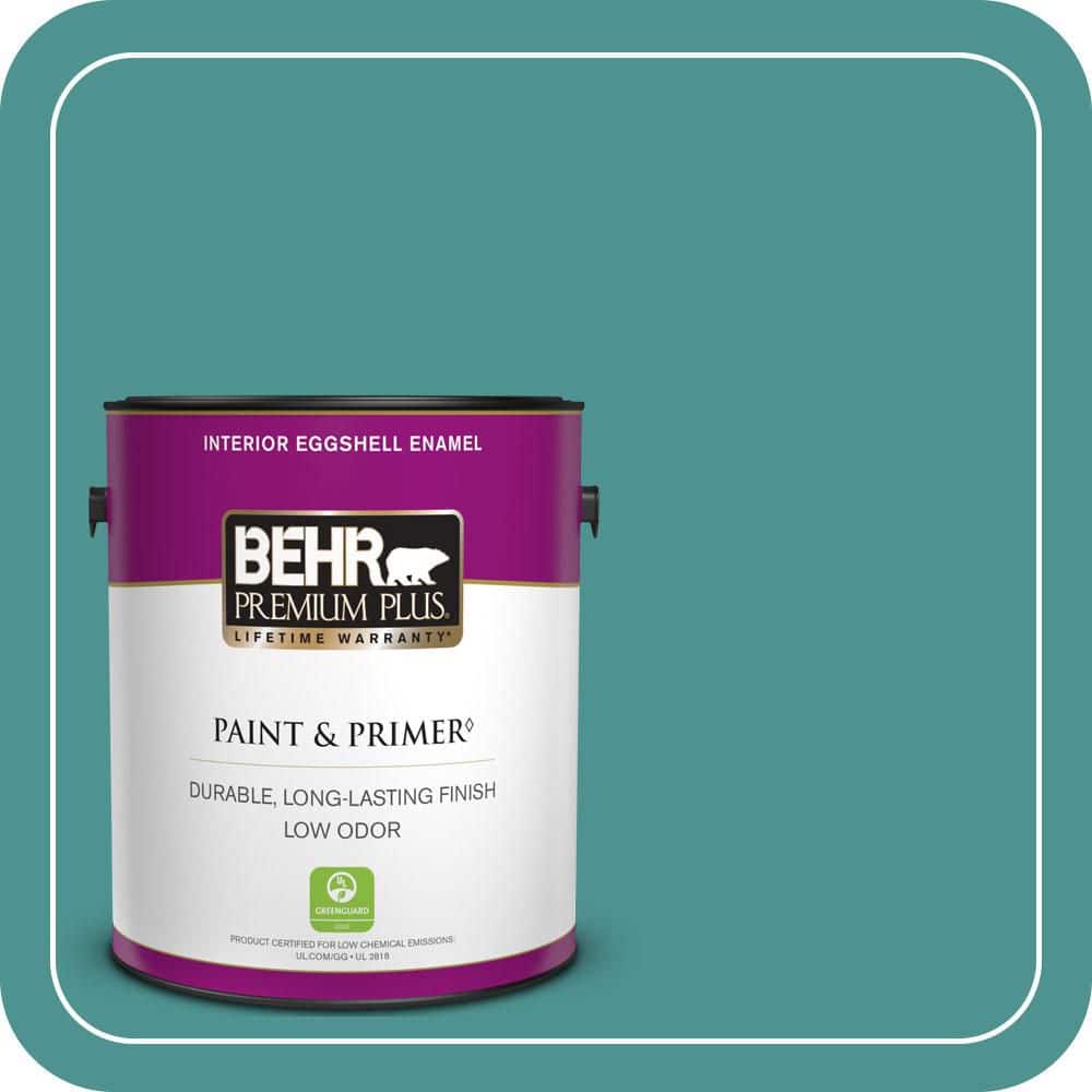 BEHR PREMIUM PLUS 1 gal. #500D-6 Mirage Lake Eggshell Enamel Low Odor Interior Paint & Primer