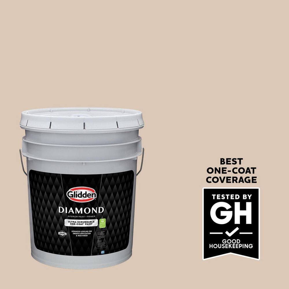 Glidden Diamond 5 gal. PPG1079-3 Cocoa Cream Satin Interior Paint with Primer
