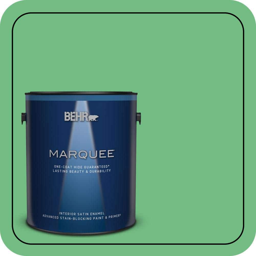 BEHR MARQUEE 1 gal. #P400-5 Winter Shamrock Satin Enamel Interior Paint & Primer (1)