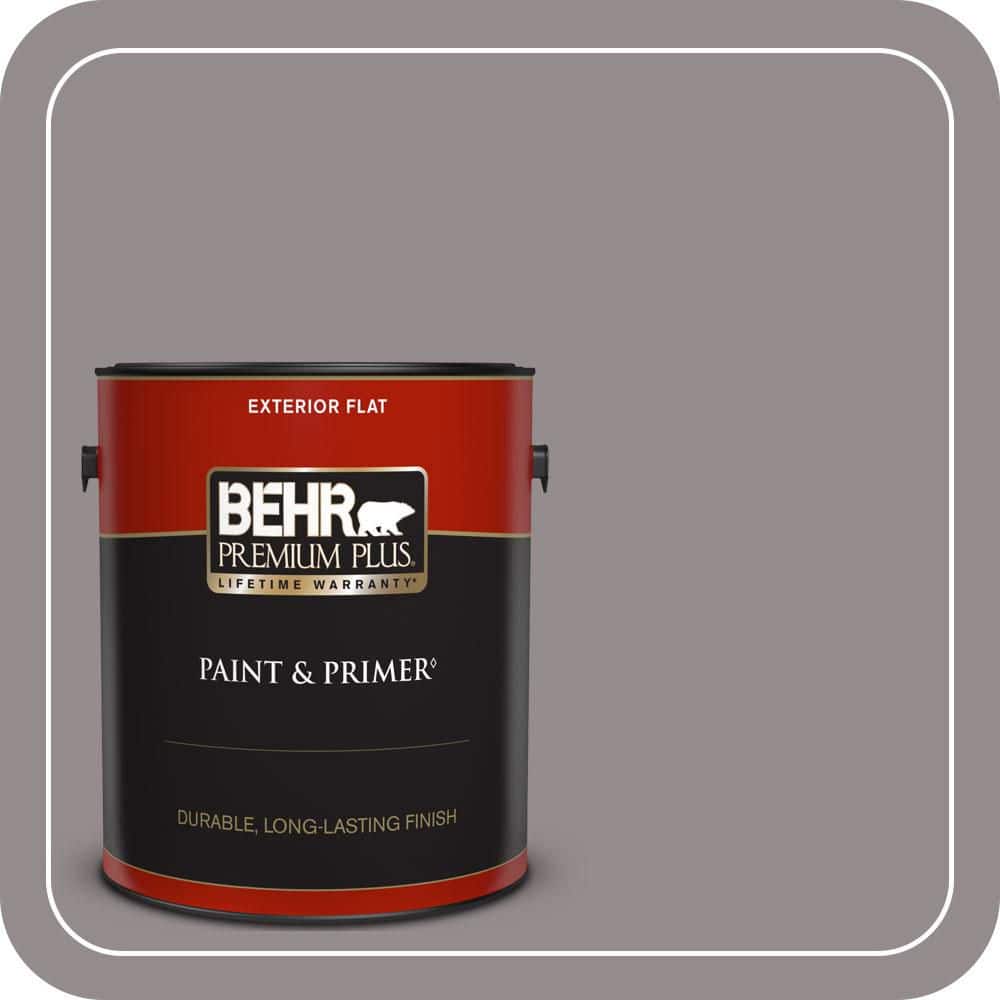 BEHR PREMIUM PLUS 1 gal. #T18-03 Graylac Flat Exterior Paint & Primer