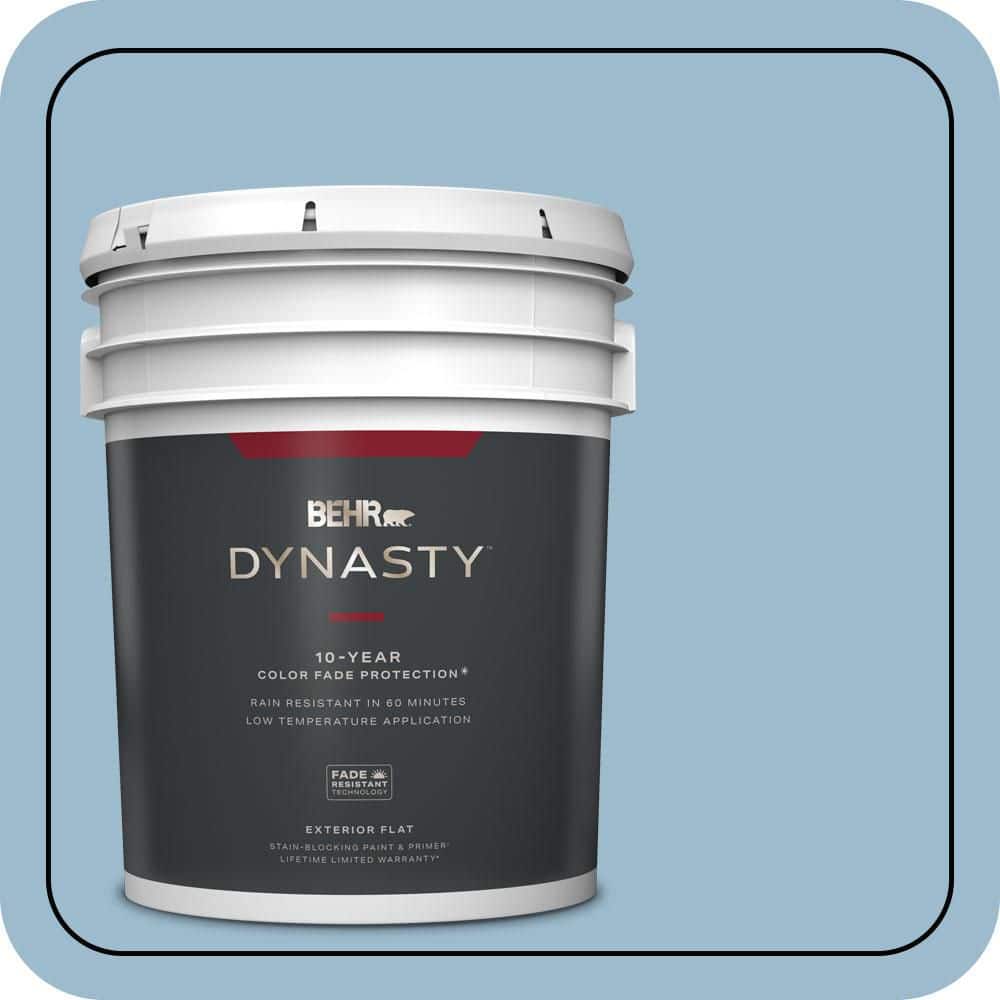 BEHR DYNASTY 5 gal. #S500-3 Partly Cloudy Flat Exterior Stain-Blocking Paint & Primer