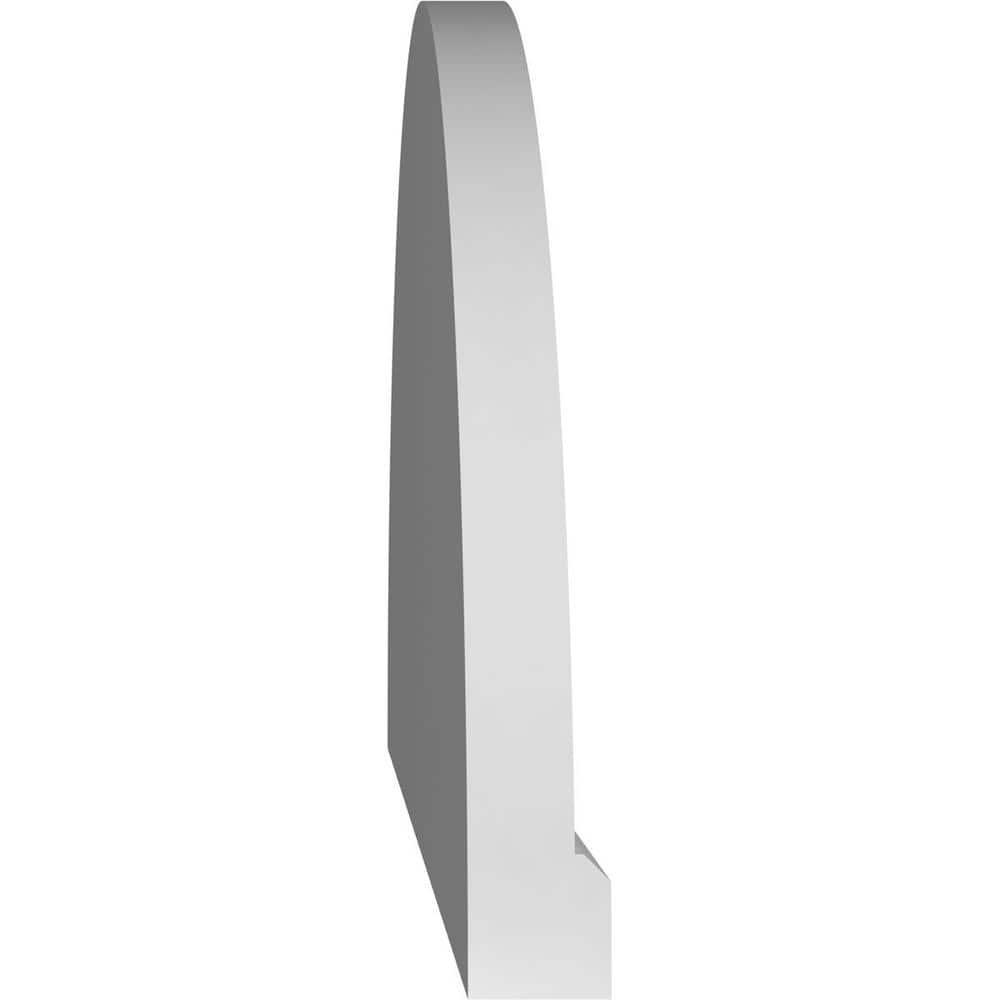 Ekena Millwork 32 in. x 16 in. Half Round Surface Mount PVC Gable Vent: Decorative with Brickmould Sill Frame (3)
