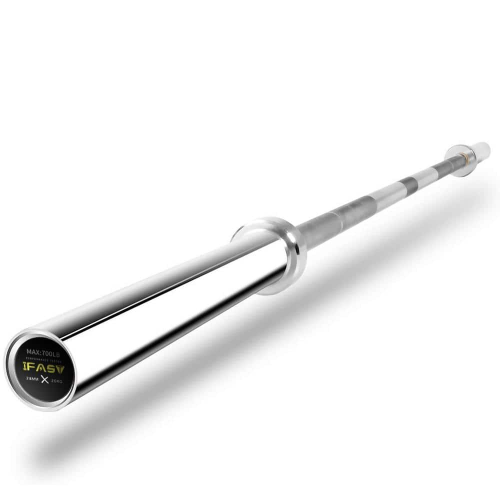 Tidoin 7.2 ft. Silver Stainless Steel Olympic Barbell Bar for 2 in. Plates (1)