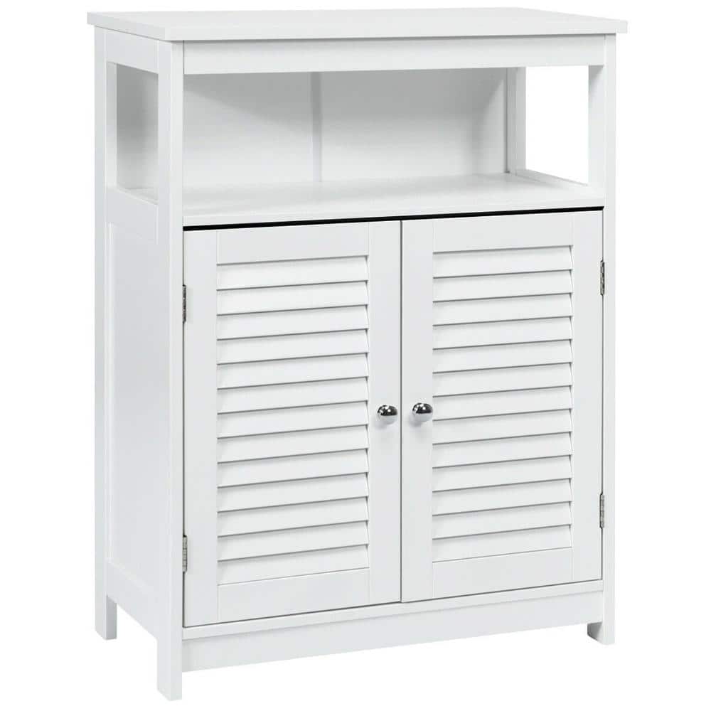 Bunpeony Freestanding Bathroom Storage Cabinet, Double Shutter Door, 3-Position Adjustable Shelf, Waterproof NC Paint, Anti-Tip (2)