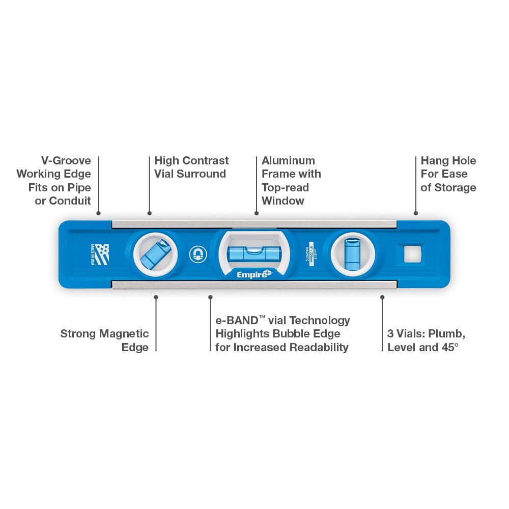 Empire True Blue Professional Torpedo Level with 24 in. Aluminum I-Beam Level (2)