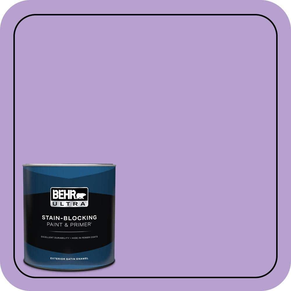 BEHR ULTRA 1 qt. #P570-3 Flower Girl Satin Enamel Exterior Paint & Primer