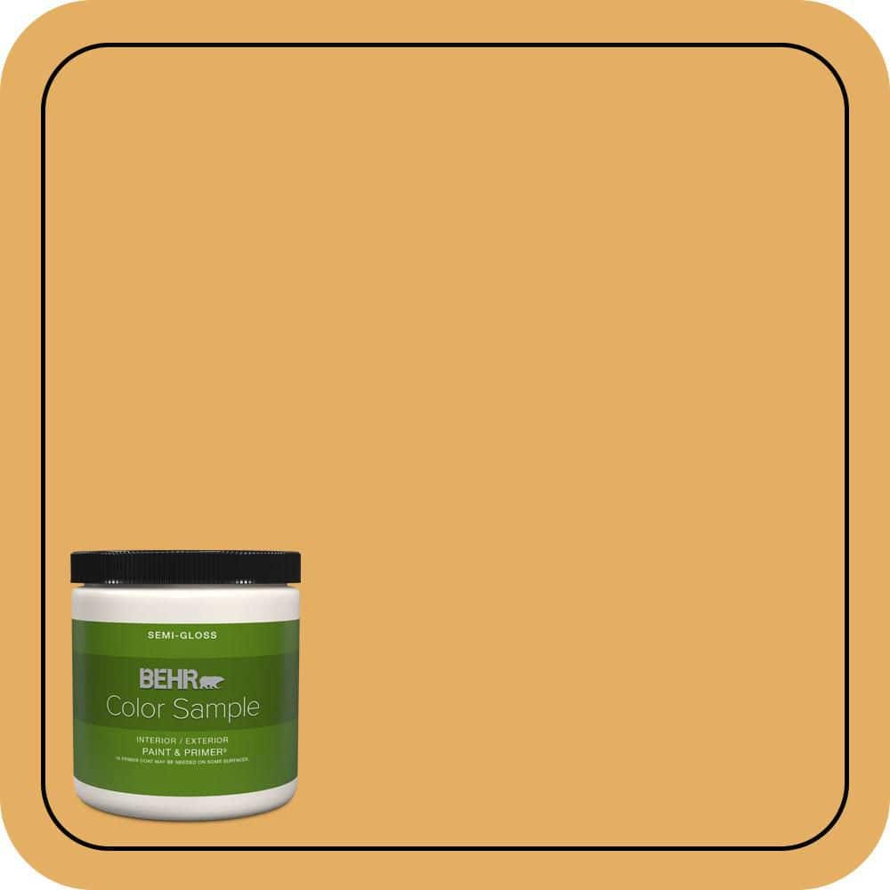 BEHR PREMIUM PLUS 8 oz. #MQ4-11 Lamplit Semi-Gloss Interior/Exterior Paint & Primer Color Sample