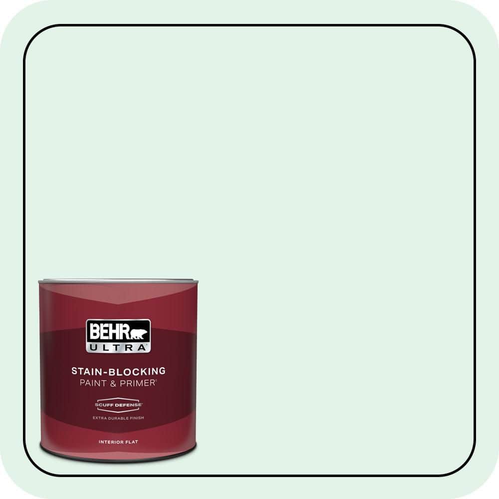 BEHR ULTRA 1 qt. #480C-1 Light Mint Extra Durable Flat Interior Paint & Primer