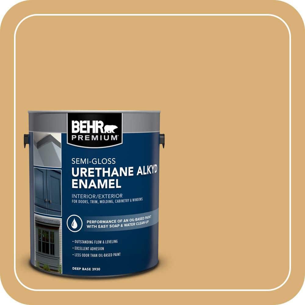 BEHR PREMIUM 1 gal. Home Decorators Collection #HDC-AC-08 Mustard Field Urethane Alkyd Semi-Gloss Enamel Interior/Exterior Paint