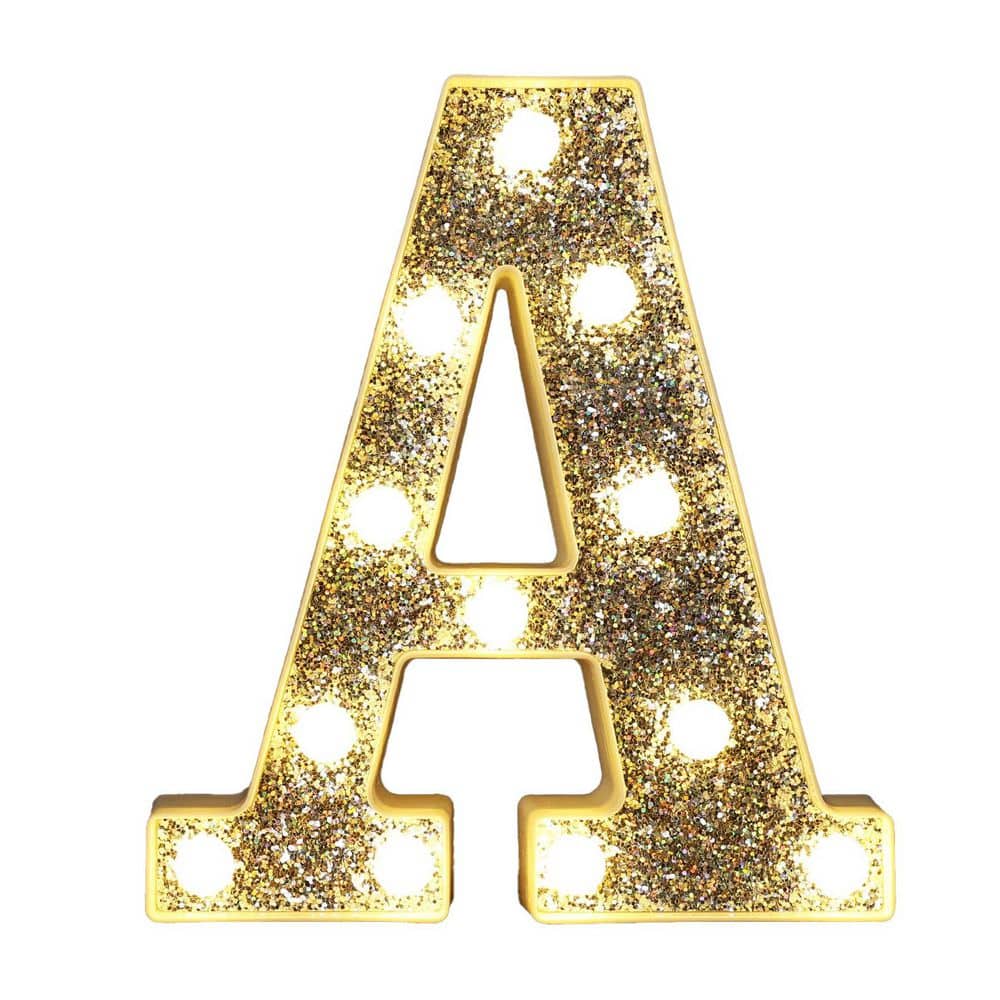 Unbranded Marquee Light Up Letter A Silver Diamond Glitter Plastic Acrylic LED Sign for Table Party Wedding Event Decor (1)