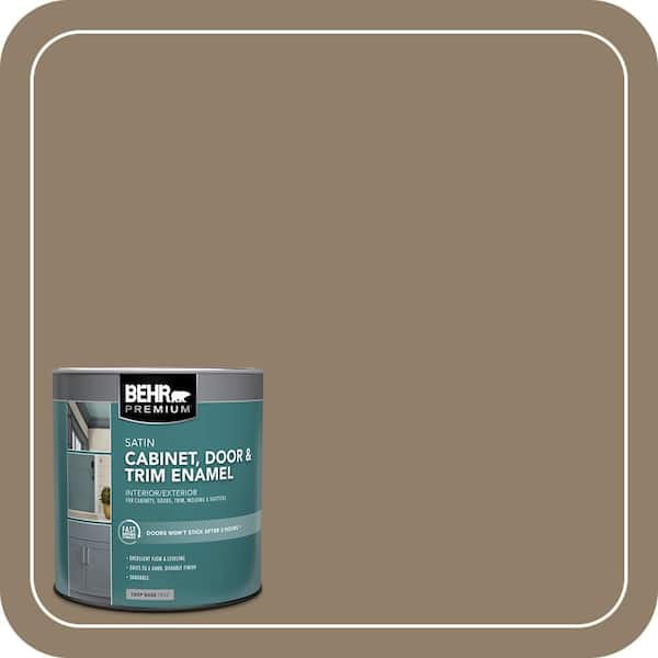 BEHR PREMIUM 1 qt. #HDC-NT-11 Sandalwood Tan Satin Enamel Interior/Exterior Cabinet, Door & Trim Paint (2)