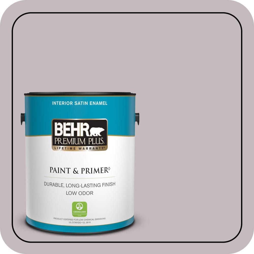 BEHR PREMIUM PLUS 1 gal. #N110-2 Mulberry Stain Satin Enamel Low Odor Interior Paint & Primer