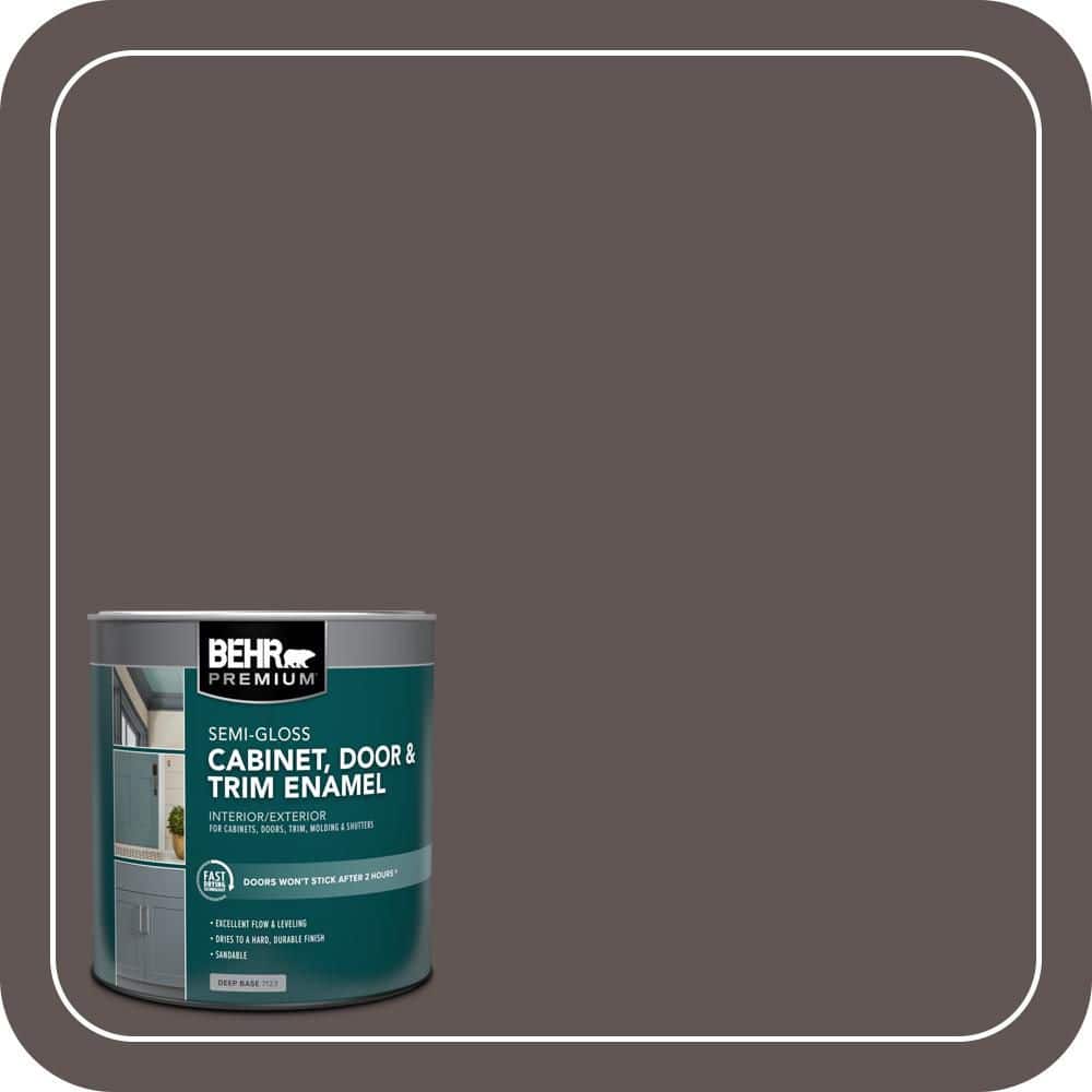 BEHR PREMIUM 1 qt. #N140-7 Timber Brown Semi-Gloss Enamel Interior/Exterior Cabinet, Door & Trim Paint