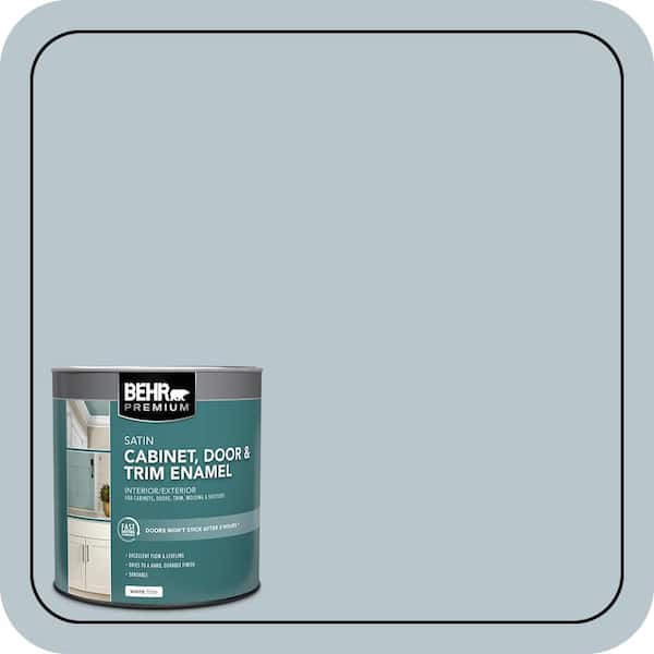 BEHR PREMIUM 1 qt. #N480-2 Flowing Breeze Satin Enamel Interior/Exterior Cabinet, Door & Trim Paint (2)